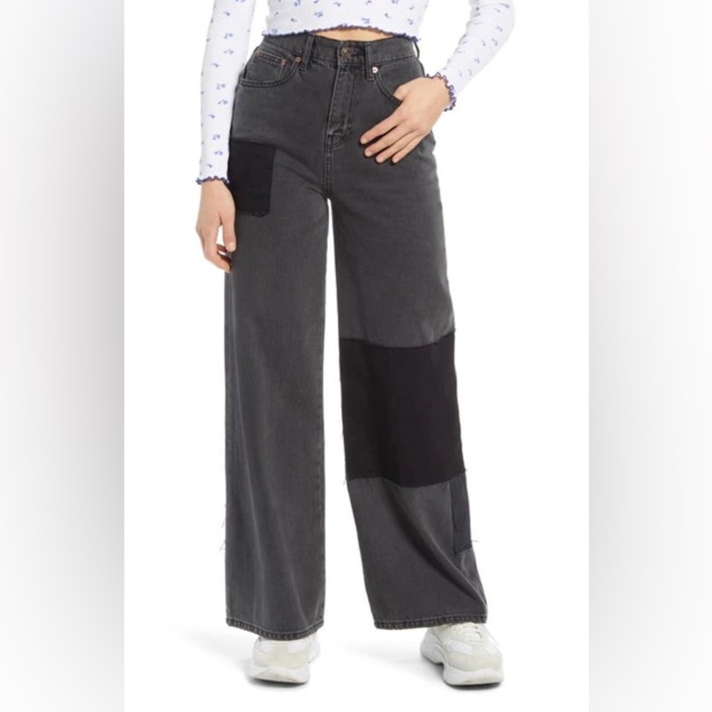 Women’s BDG Urban Outfitters Black Patched Puddle Jeans